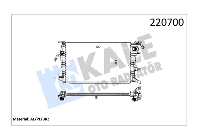 RADYATOR RENAULT FLUENCE DIESEL 1 SIRA ALB SISTEM