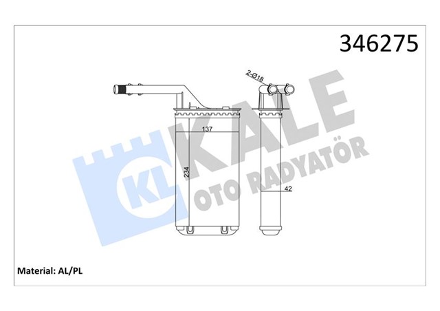 KALORIFER RADYATORU 106 91 - 96 SAXO 96 - 03 AX 91 - 96 234X138