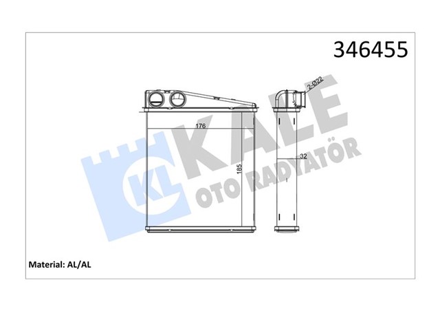 KALORIFER RADYATORU BRAZING CADDY III - GOLF V - VI - JETTA III - OCTAVIA - TOURAN - ALTEA - LEON - A3 - Q3 - TOLEDO