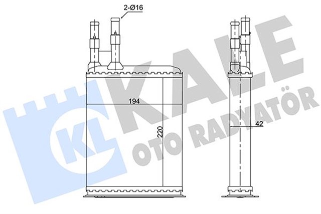 KALORIFER RADYATORU DUCATO - BOXER - JUMPER 94 - 02 220X195X42