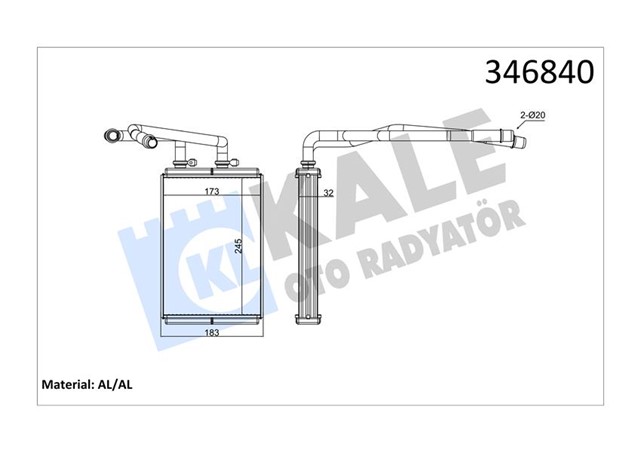 KALORIFER RADYATORU SCUDO 07 JUMPY 07 ULYSSE 07 P807 05 250X180X33