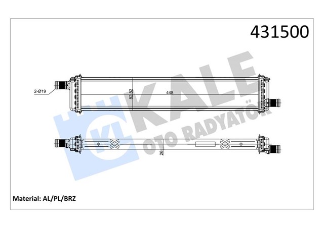 RADYATOR CAPTUR - CLIO V LT 1.5DCI AL/BRZ 448X83X26