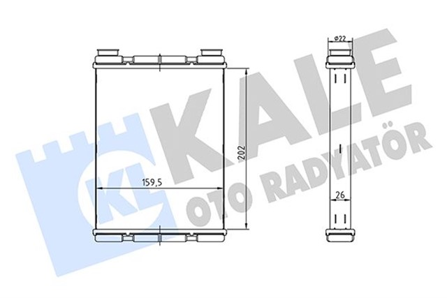 KALORIFER RADYATORU NISSAN JUKE PULSAR 1.6 1.6DIG - T 1.6LPG 1.5DCI 12 19 BORULU - KELEPCELI BRAZING AL - AL 202X159.5X26