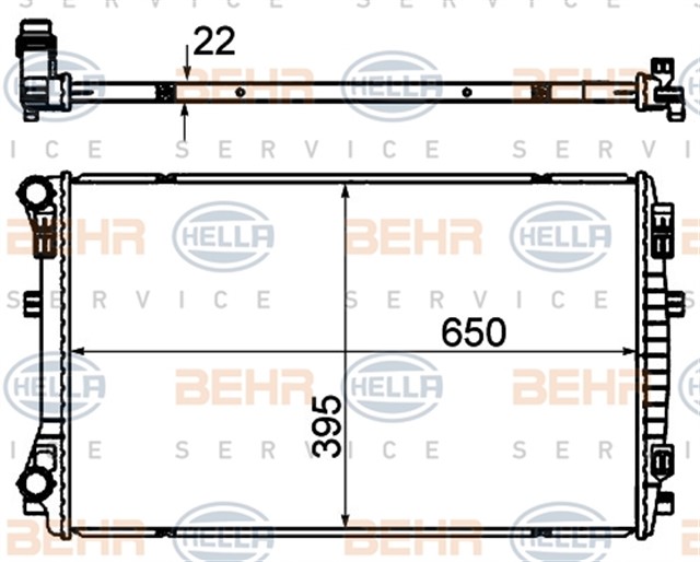 RADYATOR GOLF VII - A3 - LEON 1.2 - 1.4 - 1.6TDI 12 MEK 650X395X22