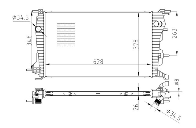 RADYATOR FLUENCE 1.5 DCI 630X380X26 KALE