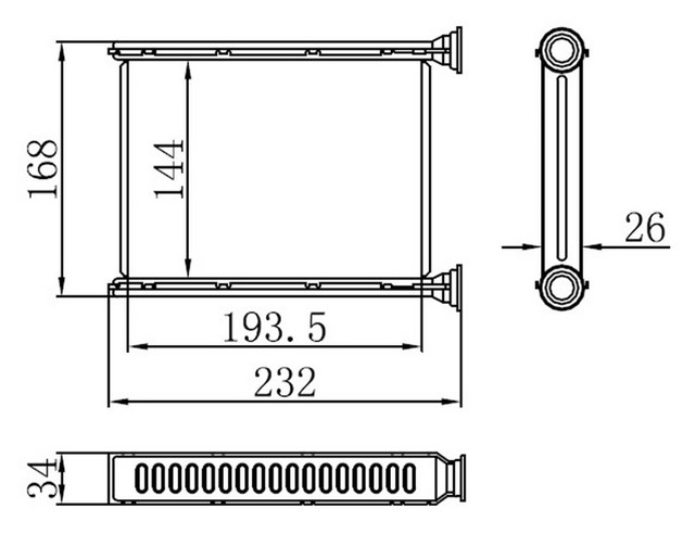 KALORIFER RADYATORU FLUENCE 1.5 DCI MGN III 08 144X193X26 OTO. - MEK.
