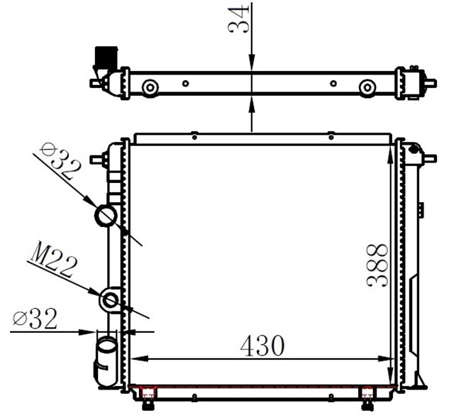 RADYATOR R19 ALIZE 1.6 ENJ. 88 MEK. 430X388X34 MT