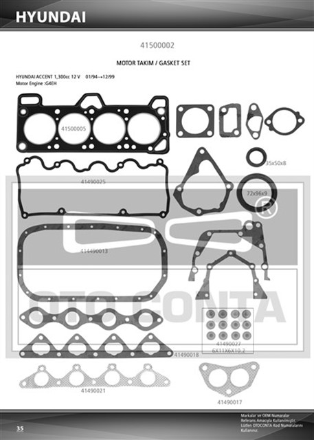 TAKIM CONTASI KECELI HYUNDAI ACCENT 1.3 12V