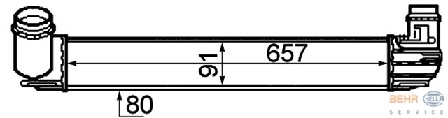 TURBO RADYATORU INTERCOOLER FLUENCE MGN III - SCENIC III 1.5DCI 09 657X91X80 110LUK