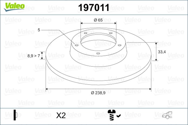 FREN DISKI ARKA X2 AUDI A3 96 - 00 1.6I. 1.8I. 1.9 TDI