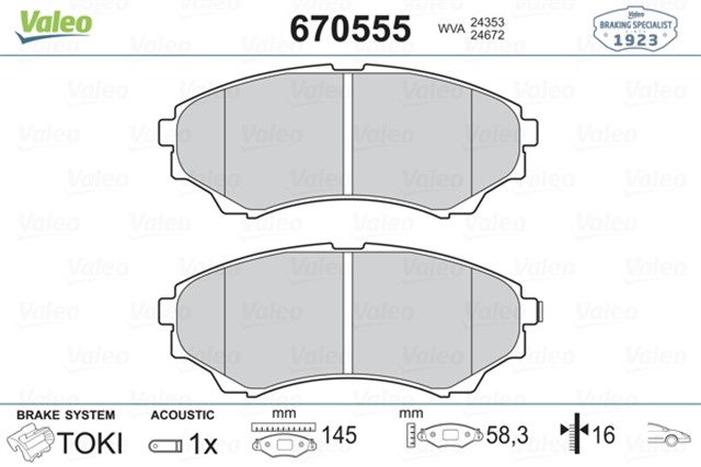 ON FREN BALATASI MAZDA 4 4 B 2500 RANGER 02 06 2.5TD / 3.0TD 06 12