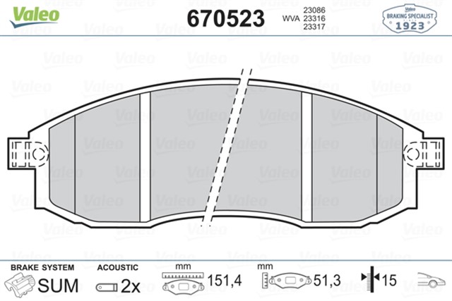 ON BALATA MITSUBISHI L200 2.0 2.4 2.5D 2.5TD 01 - 07 NISSAN MAXIMA QX 95 - 00 GDB3327