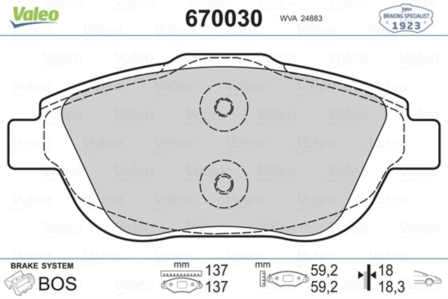 ON FREN BALATASI CORSA F 19 CROSSLAND 17 MOKKA 20 C3 II - III - AIRCROSS 09 C4 14 208 19 2008 19 DS3 15 15 INC 283MM