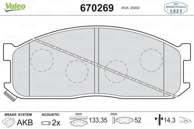 ON BALATA KIA BESTA 2.2D 96 BESTA 2.7D 99 MAZDA E2000 E2200 91 - 03