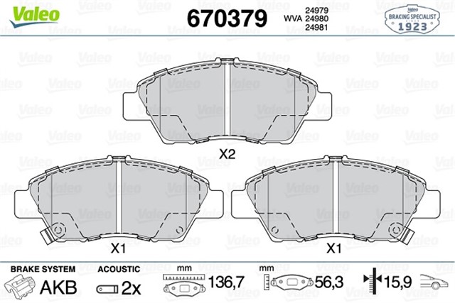 ON BALATA HONDA JAZZ III 1.2 1.3 07 CR - Z 1.5 010 INSIGHT 1.3 HYBRID 09