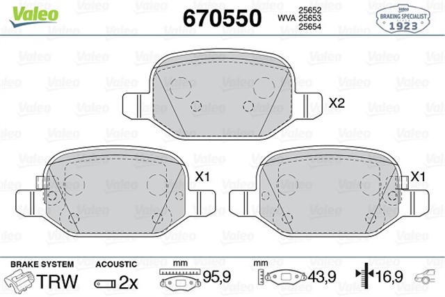 ARKA FREN BALATASI FIAT 500L 12 0.9 1.3DMTJ 1.4 1.6D MTJ