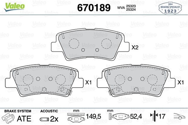 ON BALATA PANDA 0.9 12 1.2 12 1.2LPG 12 1.3D MULTIJET 12 14 LANCIA YPSILON 1.2 1.3D 11