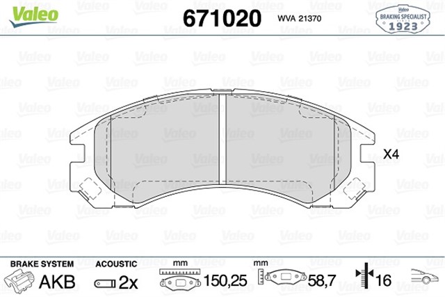 ON DISK FREN BALATASI CITROEN C - CROSSER - PEUGEOT 4007 2.0/2.4/2.2D 02/07