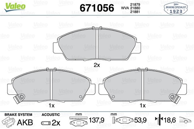 ON BALATA HONDA ACCORD 2.0I 93 - 98 ROVER 600 618I SI 96 - 99 620SI 93 - 99 620SDI 94 - 99 14 LIK