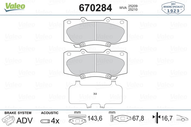 ON BALATA HILUX III PICKUP 2.5D 2.5D4D 3.0D 07 SONRASI URETILEN ARACLAR ICIN/MOTOR KODU 2KDFTV