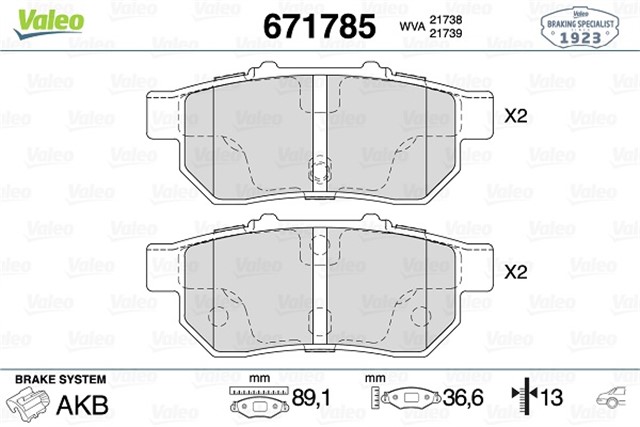 ARKA DISK FREN BALATASI HONDA CIVIC 1.6 10/91 - 12/95 HONDA CRX 1.6 06/92 - 04/98