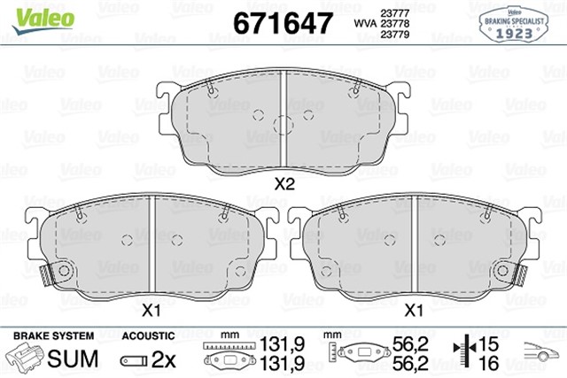 ON BALATA MAZDA 6 1.8 02 1.8MZR 2.0MZR 2.2 MZR 2.5MZR 07 09
