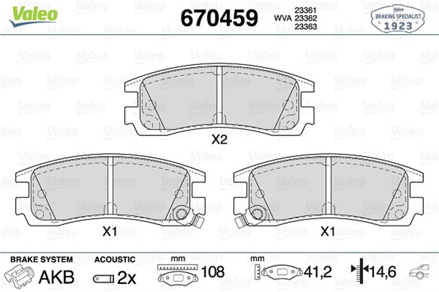 ARKA DISK FREN BALATASI CADILLAC ALLANTE 4.6 01/93 - 12/93 CADILLAC DEVILLE 4.6/4.9 10/93 - 12/05