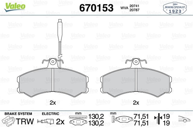 ON BALATA PEUGEOT J5 2.0 - 2.5D - 1.8 FIAT DUCATO 1.8 - 2.0 - 2.4D 130X71.3X19