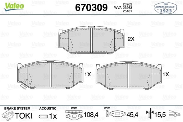 ON BALATA SUZUKI SWIFT III 1.3 1.3 4X4 1.5 1.6 02/2005 - SWIFT IV 1.6 06 12