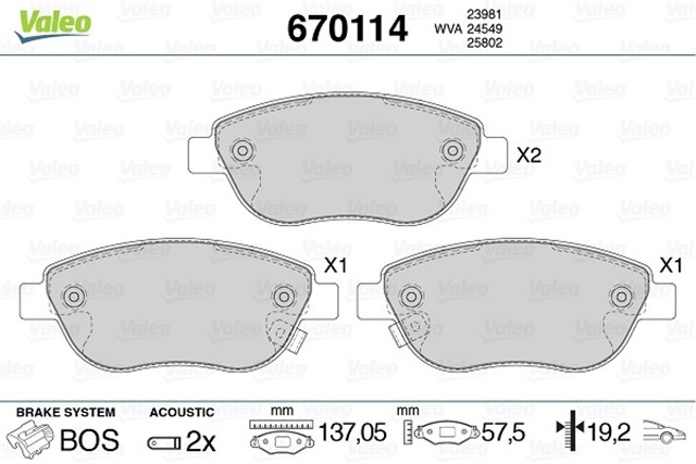 ON DISK FREN BALATASI FIAT 500L 0.9 TWINAIR TURBO 8V S S 10.12 09.15 FR