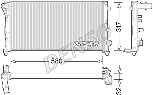RADIATOR. ENGINE COOLING FIAT PANDA 03 - 