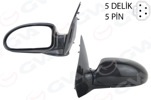 DIS DIKIZ AYNASI SOL FOCUS 98 ELEKTRIKLI ISITMALI ASTARLI SIYAH KONVEKS 5 FIS VM - 319EHPL