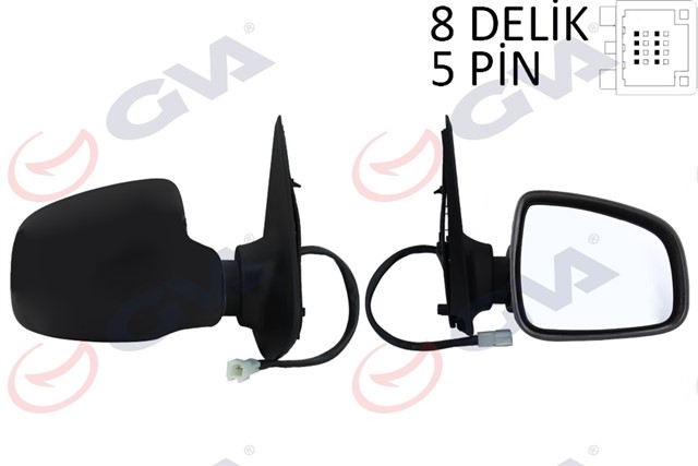 DIS DIKIZ AYNASI SAG SANDERO STEPWAY 12 ELEKTRIKLI SIYAH KAPAK KONVEKS VM - 6804EHSR