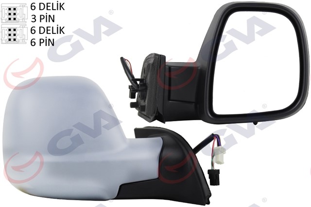 DIS DIKIZ AYNASI ELEKTRIKLI KATLANIR SAG PARTNER - BERLINGO 13 - ASTARLI KONVEKS CAM SENSORLU VM - 8118EBPSR