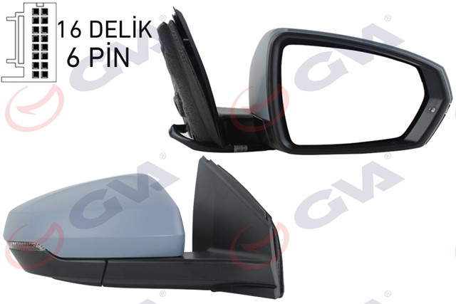 DIS DIKIZ AYNASI SAG VW POLO 17 - ELEKTRIKLI ISITMALI SINYALLI ASTARLI KONVEKS VM - 6390EHPR
