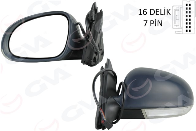 DIS DIKIZ AYNASI SOL ELEKTRIKLI ISITMALI SINYALLI HAFIZALI ASTARLI ASFERIK VW GOLF 20