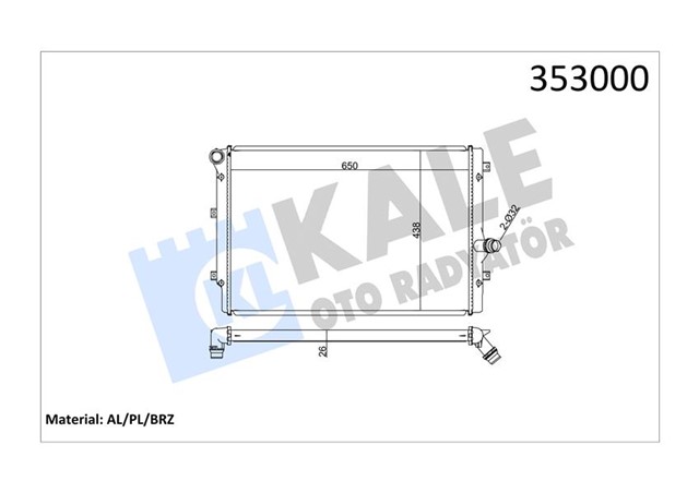 SU RADYATORU GOLF5 - GOLF6 - CADDY - JETTA - PASSAT - A3 - LEON - OCTAVIA CAYB - CAYC - CAYD - BKD - BKP - CBAA 1.6 - 2.0 TDI 04 - 