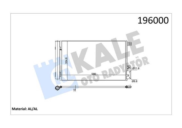 KLIMA KONDENSERI LINEA 1.4 MPI 570X351X12 1 SIRA ALB SISTEM