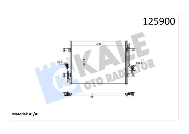 X KLIMA KONDENSERI PALIO 1.2 448X355X16 1 SIRA ALB SISTEM