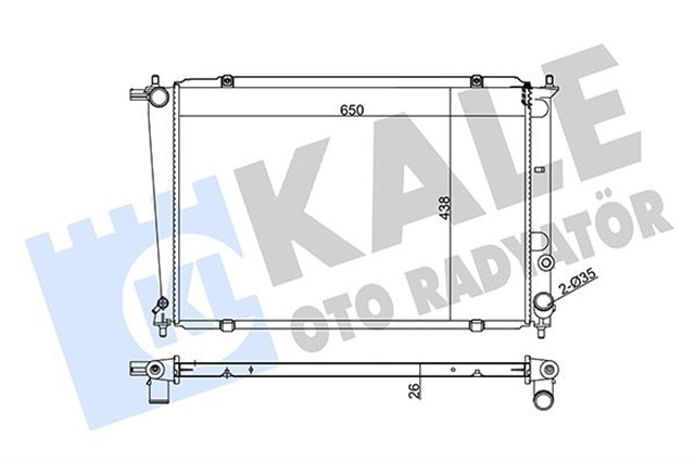 RADYATOR STAREX 00 - 04 H1 2.5 CRDI AC KLIMASIZ MEK 650X438X26 AL/PL/BRZ