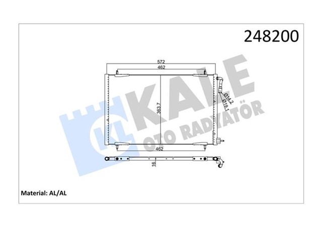 KONDENSER AL/BRZ 206 98 1.1 - 1.4 - 1.6 - 2.0 - 1.4HDI - 1.6HDI