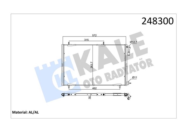 KONDENSER AL/BRZ 206 98 1.1 - 1.4 - 1.6 - 2.0 - 1.4HDI - 1.6HDI
