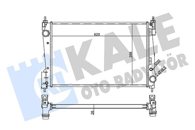 SU RADYATORU OPEL CORSA D 1.3CDTI 06 FIAT PUNTO 1.3DMTJ 05 MT BRAZING 620X398X26
