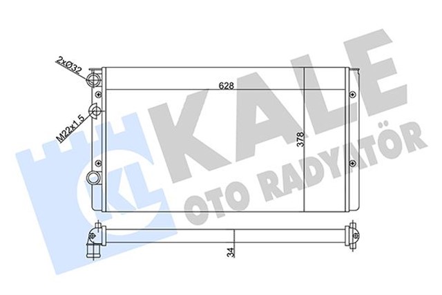 RADYATOR VOLKSWAGEN GOLF III - LUPO RADYATOR AL/MKNK 628X378X34