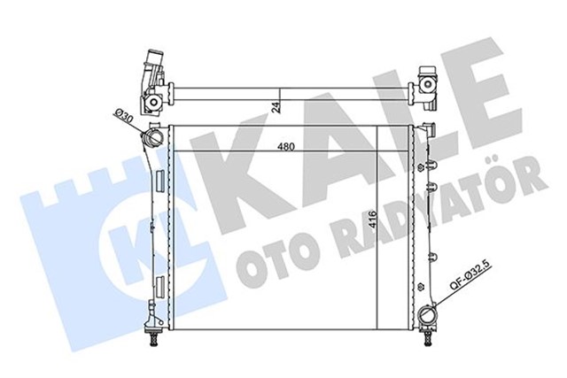 SU RADYATORU FIAT PANDA 1.3JTD 12 500 - 500C 1.3MTJ 1.4 16V 07 MT AC MEKANIK 480X416X24