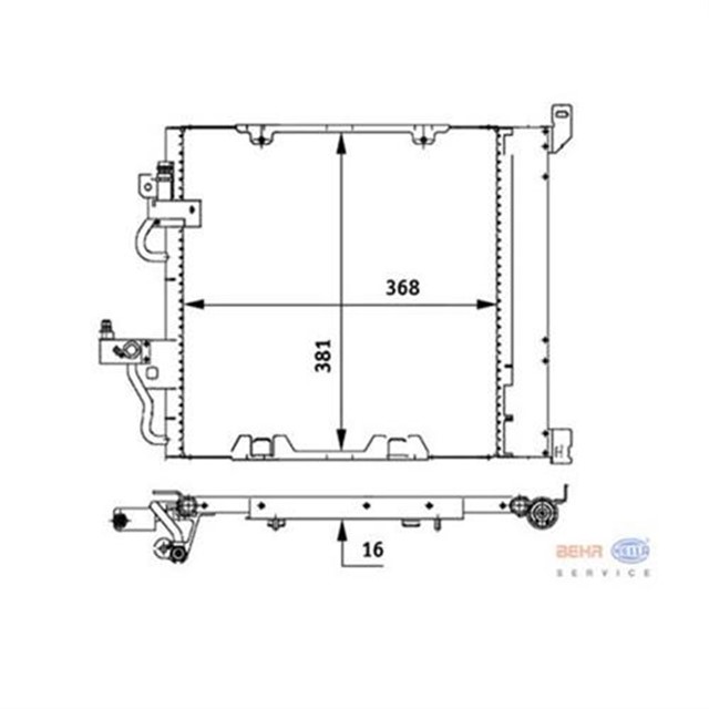 KLIMA KONDENSERI KURUTUCU ILE ASTRA H 1.3 - 1.7 - 1.9CDTI - ZAFIRA 1.9CDTI 368X381X16