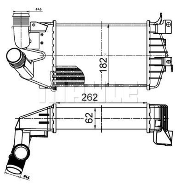 TURBO RADYATORU INTERCOOLER ASTRA H - ZAFIRA AL/PL/BRZ 262X181.5X62
