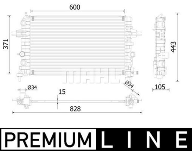 RADYATOR ASTRA H - ZAFIRA 1.6 - 1.8 AC KLIMASIZ MEK 600X368X18