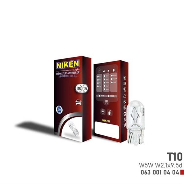 NIKEN T10 PARK AMPULU DIPSIZ W5W W2.1X9.5D 12V 10LU