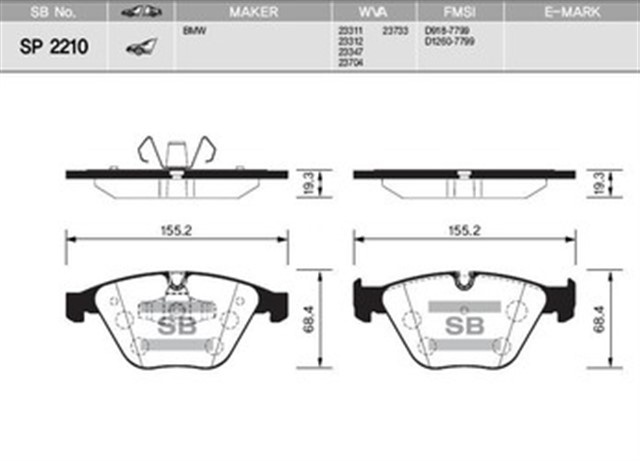ON BALATA BMW 3 SERISI E90 05 - 11 06 - 10 E92 07 E93 07 320I - 325I - 325XI - 330XI 10 GDB1729